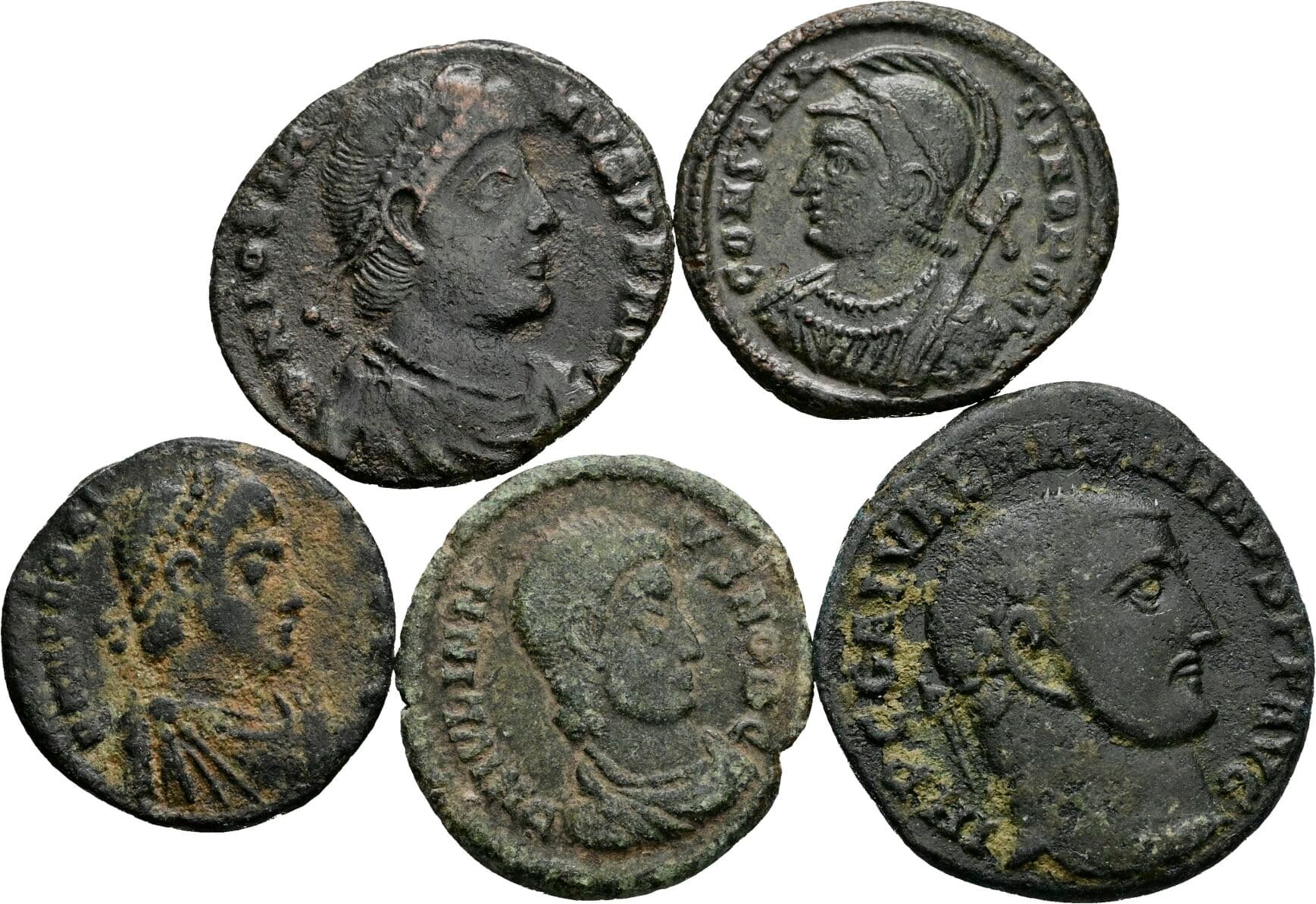Lot 5 Stück Römische Münzen – Vorderseite