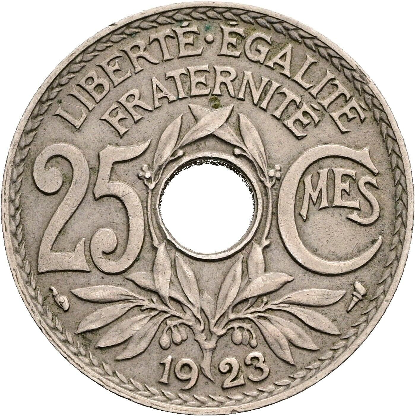 25 Centimes 1923 – Vorderseite