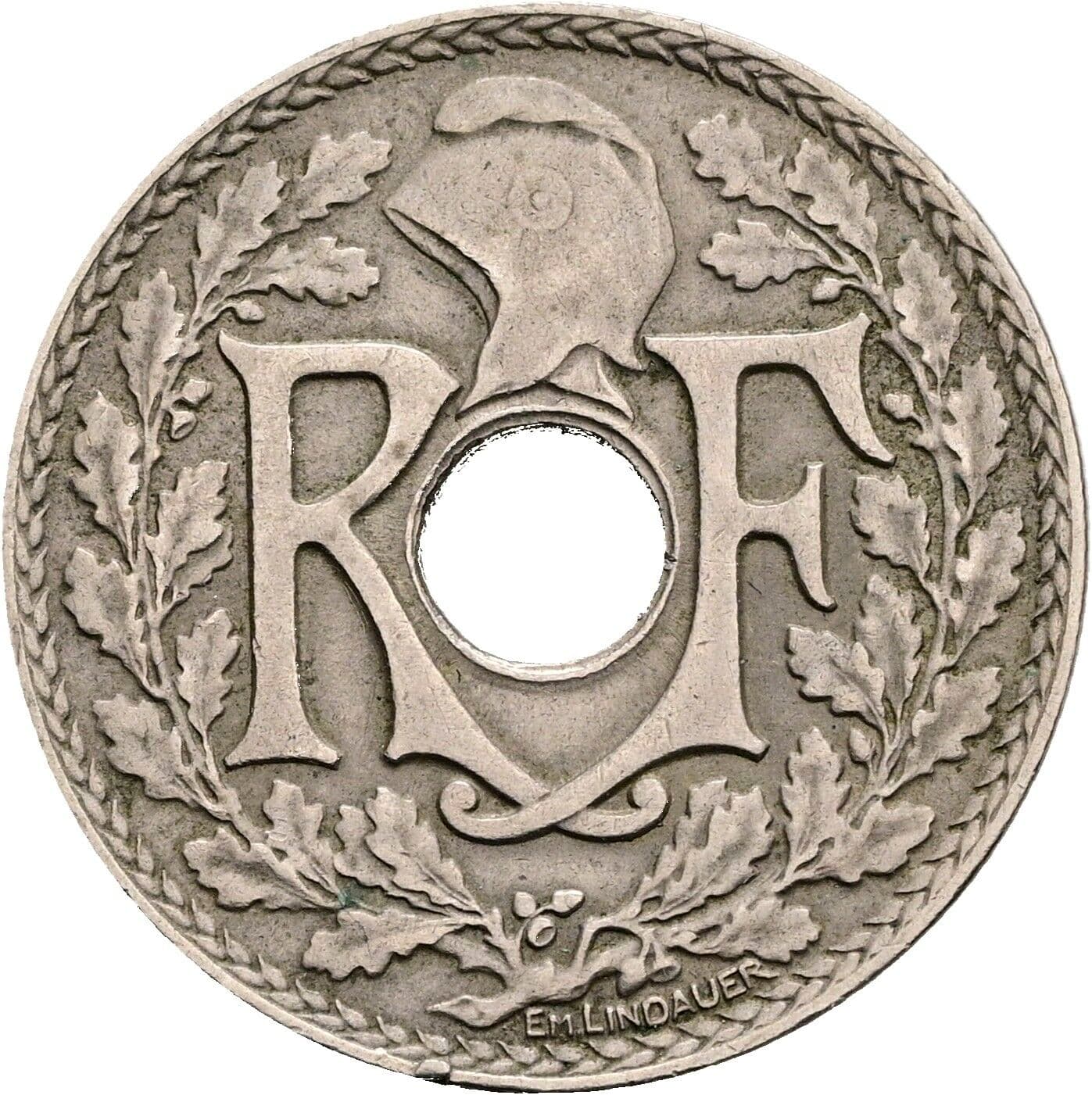 25 Centimes 1923 – Rückseite