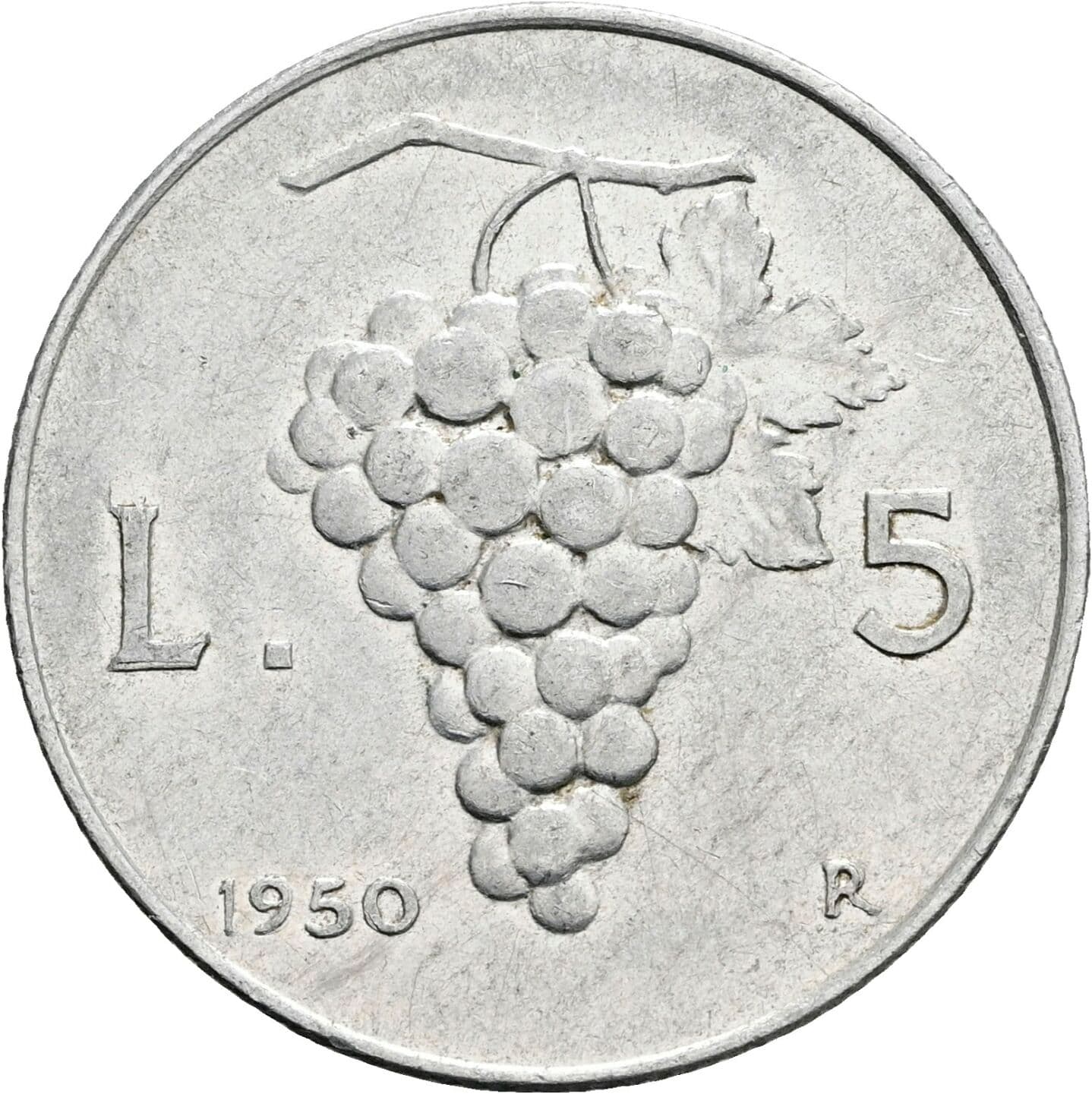 5 Lire 1950 – Rückseite