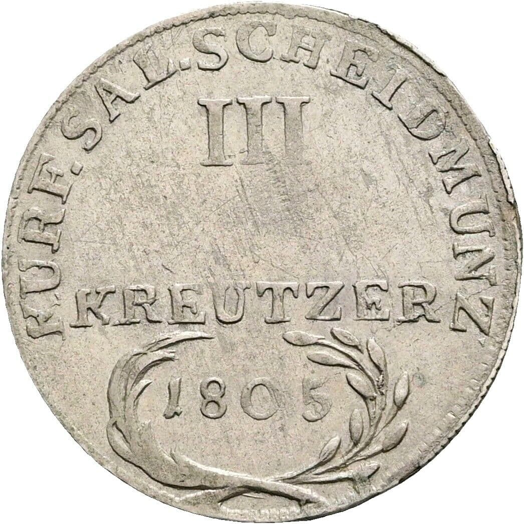 3 Kreuzer Kurfürst Ferdinand 1803-1806 1805 M – Rückseite
