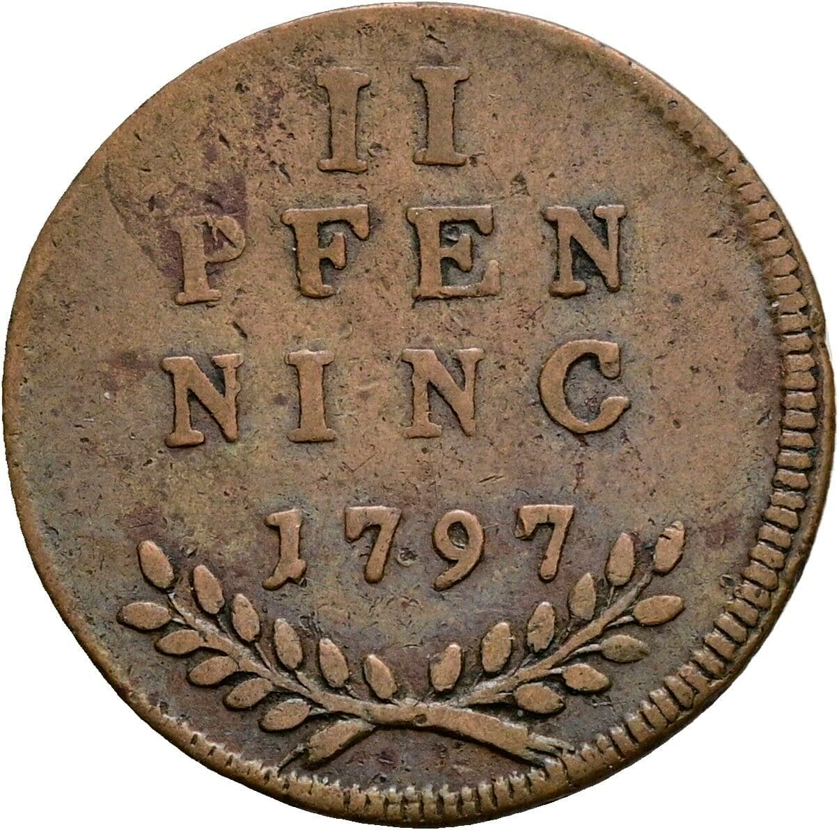 2 Pfennige Hieronymus Graf Colloredo 1797 – Vorderseite