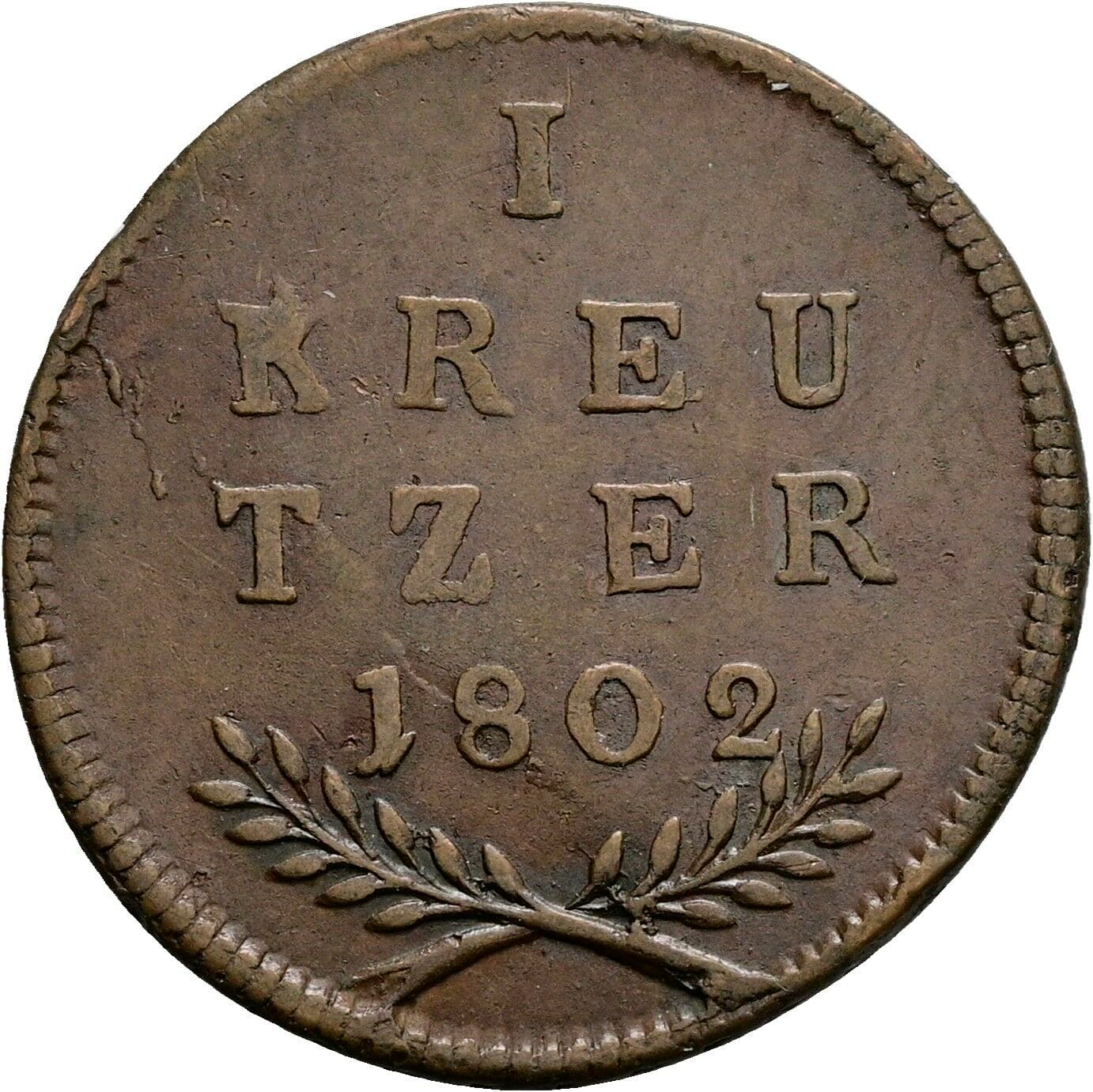 1 Kreuzer Hieronymus Graf Colloredo 1802 – Vorderseite