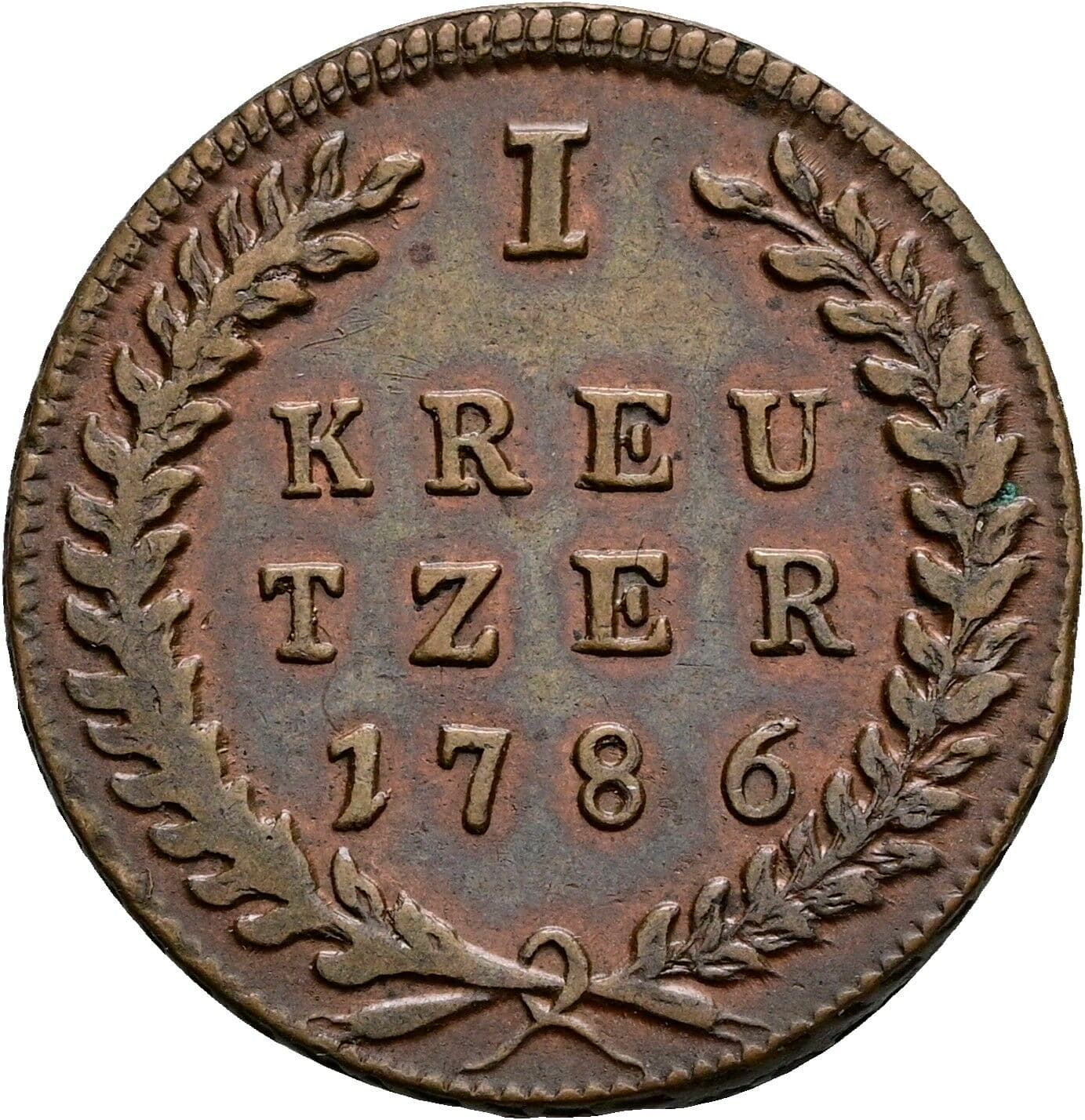 1 Kreuzer Hieronymus Graf Colloredo 1786 – Vorderseite