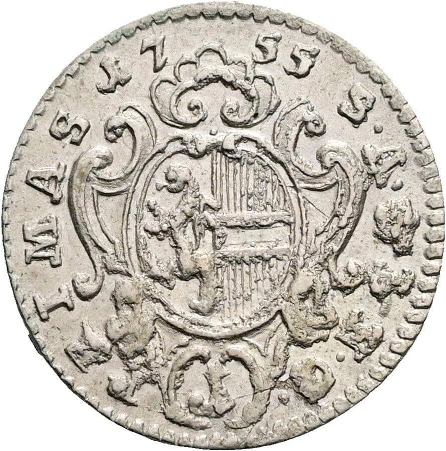 1 Kreuzer Sigismund III. Graf Schrattenbach 1753-1771 1755 – Vorderseite