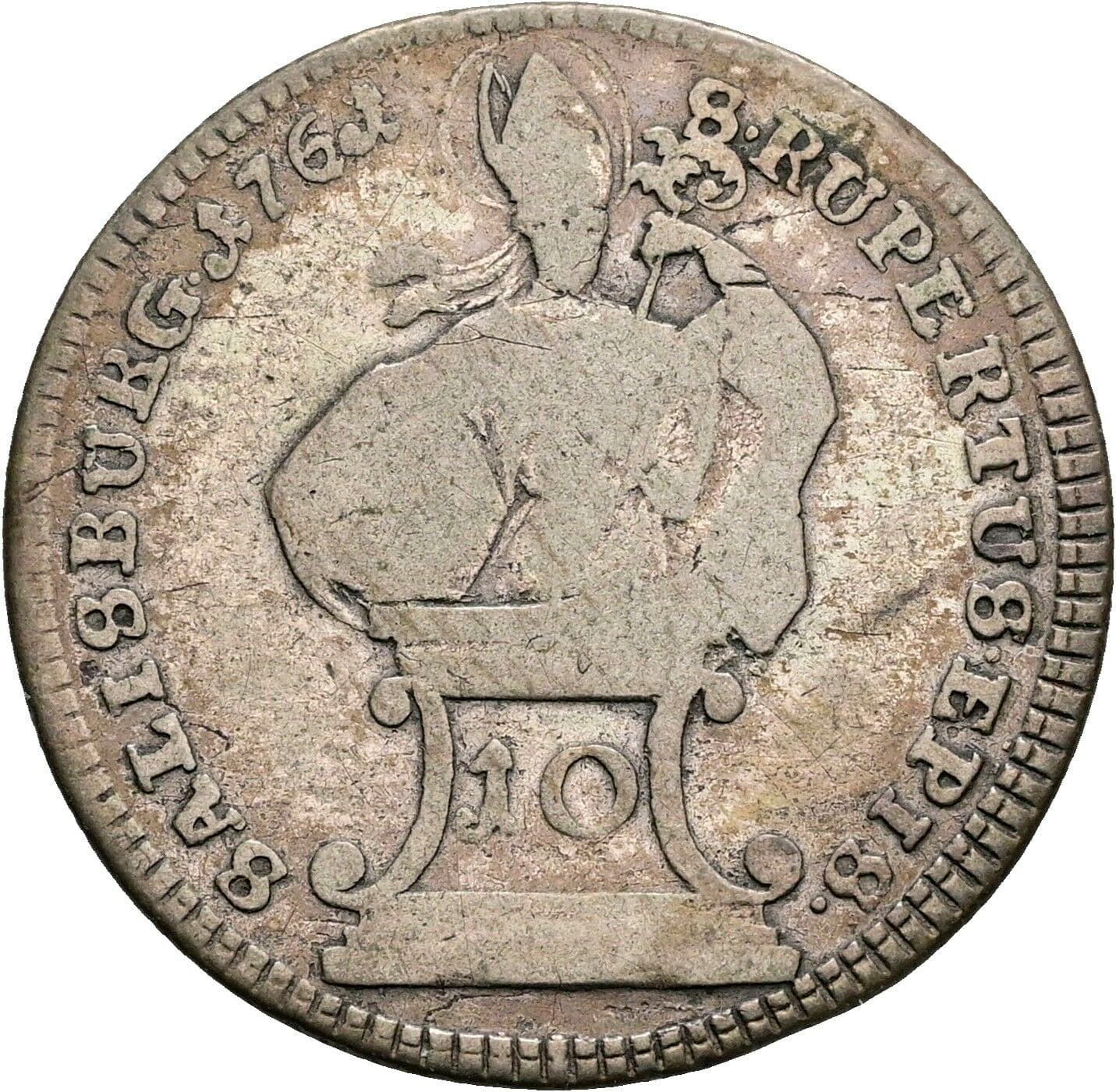 10 Kreuzer Sigismund III. Graf Schrattenbach 1753-1771 1761 – Vorderseite