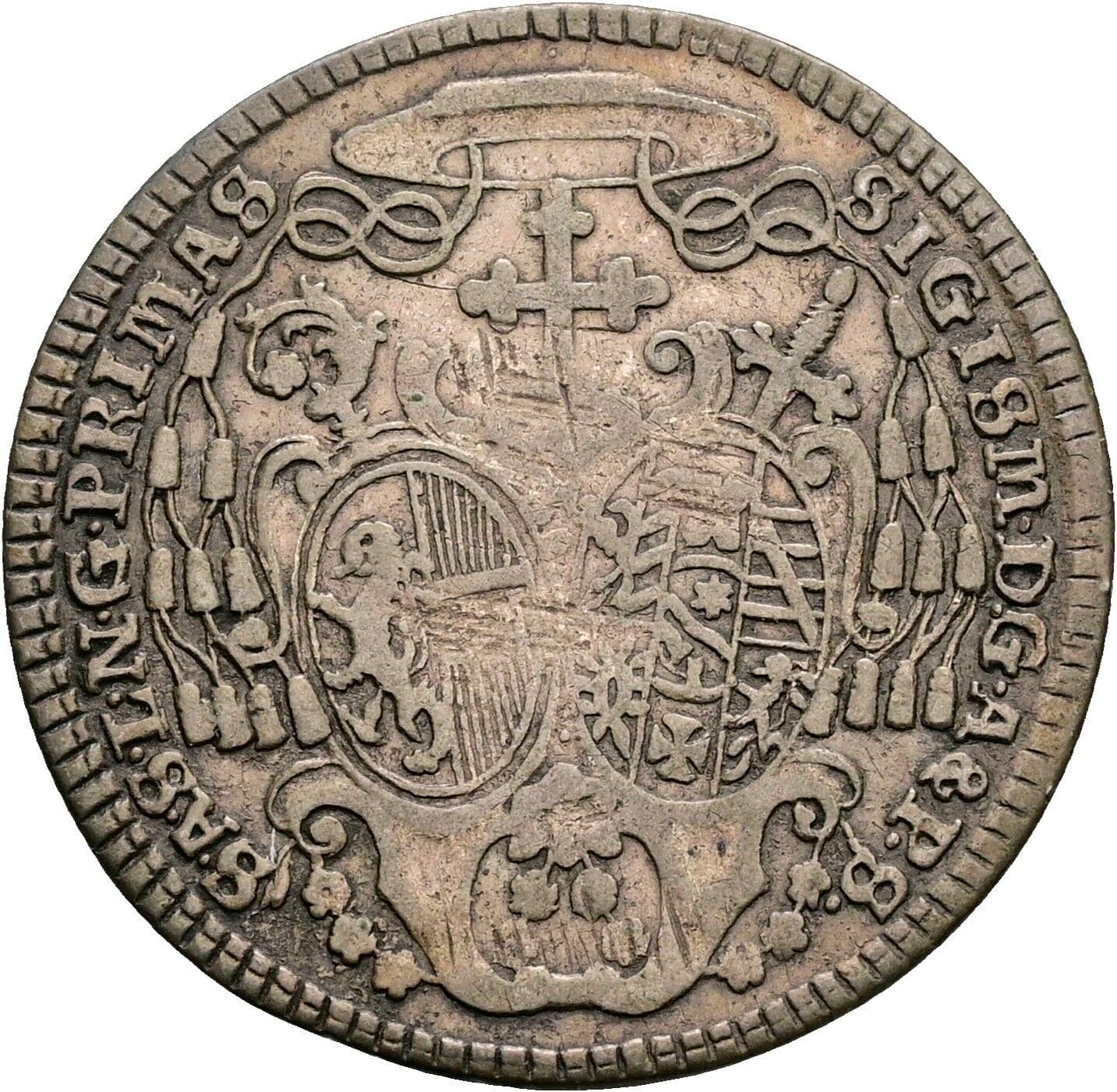 10 Kreuzer Sigismund III. Graf Schrattenbach 1753-1771 1761 – Rückseite