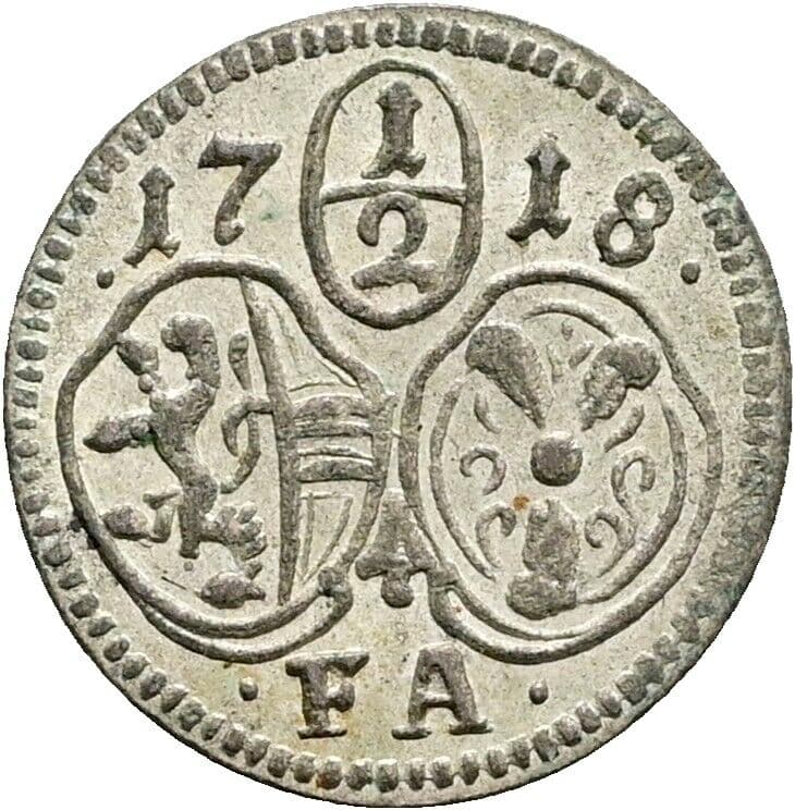 1/2 Kreuzer Franz Anton Fürst von Harrach 1709-1727 1718 Salzburg – Vorderseite