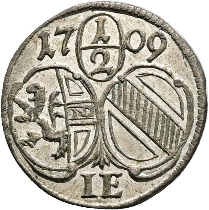 1/2 Kreuzer Johann Ernst Graf Thun-Hohenstein 1687-1709 1709 – Vorderseite
