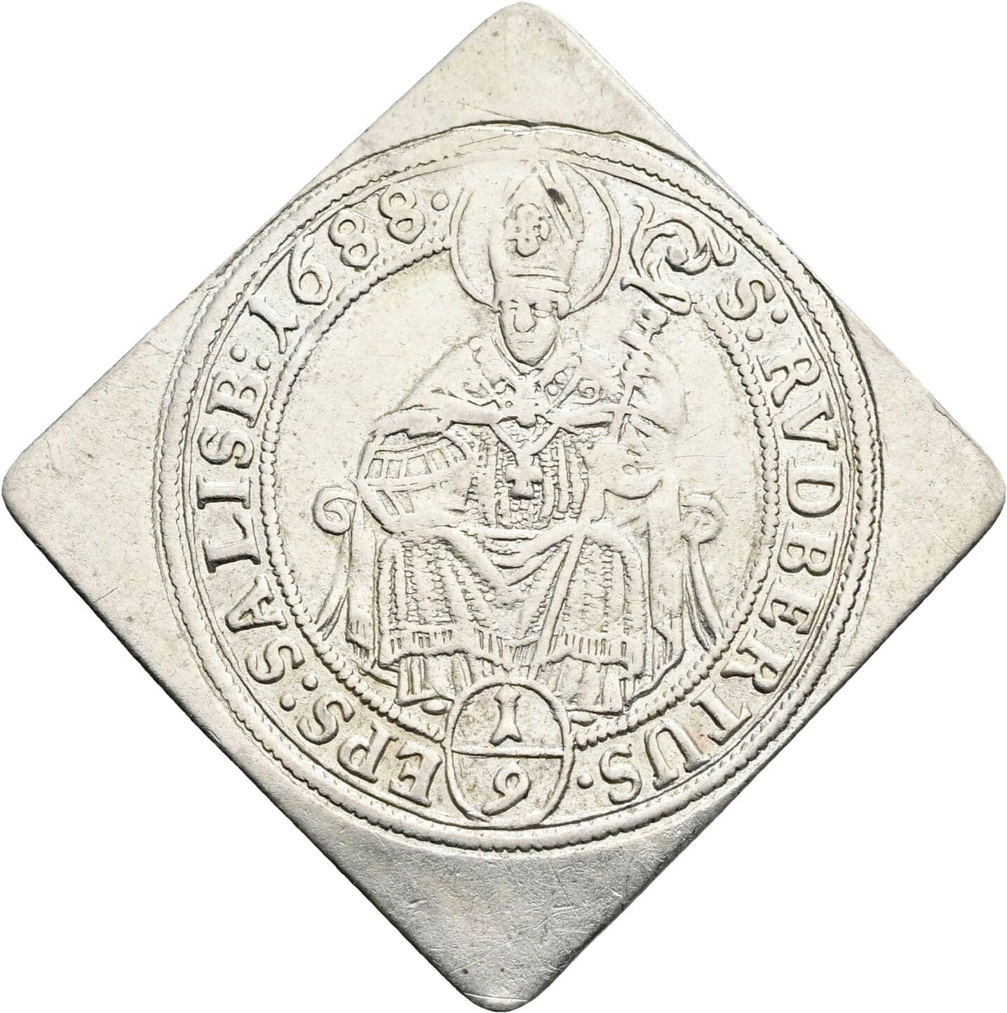1/9 Talerklippe Johann Ernst Graf Thun-Hohenstein 1687-1709 1688 – Vorderseite