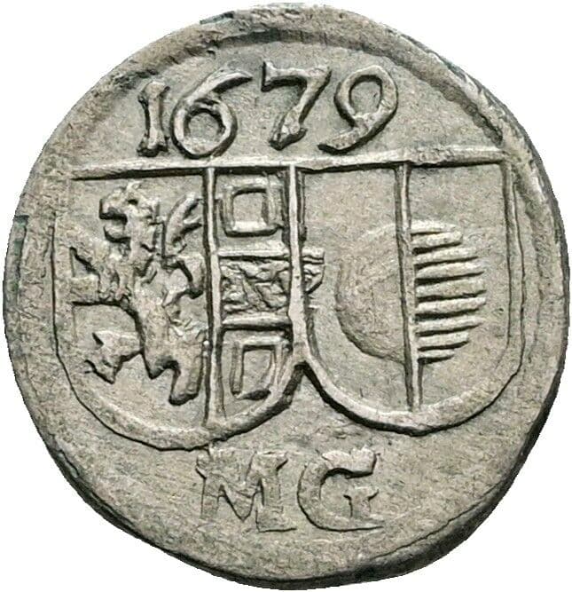 1 Pfennig Max Gandolph 1668-1687 1679 Salzburg – Vorderseite