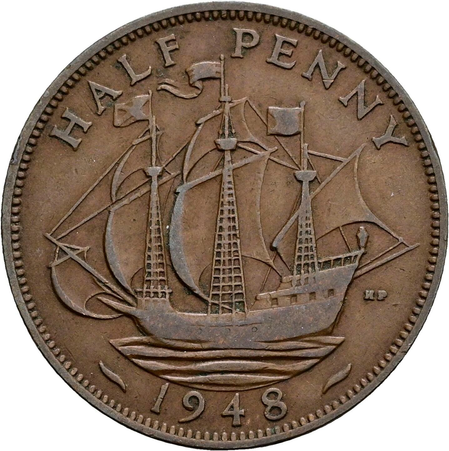 Half Penny Georg VI. (1936-1952) 1948 – Rückseite