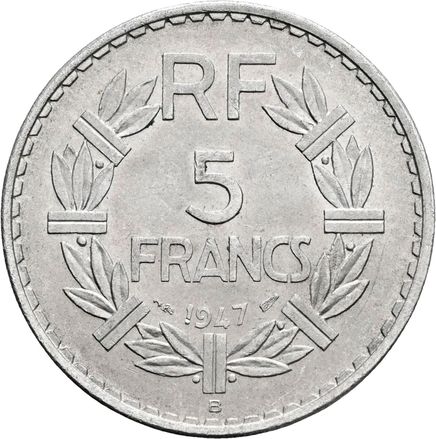 5 Francs 1947 B – Vorderseite