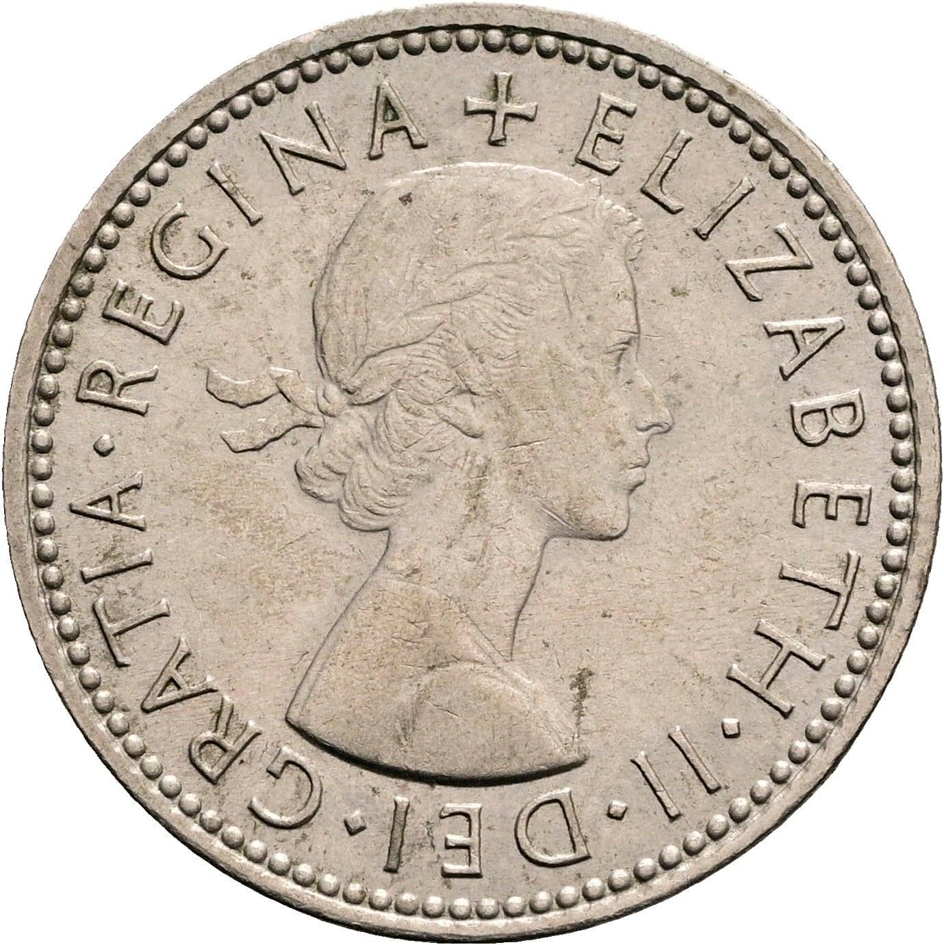 1 Shilling Elisabeth II. 1952-2022 1964 – Vorderseite