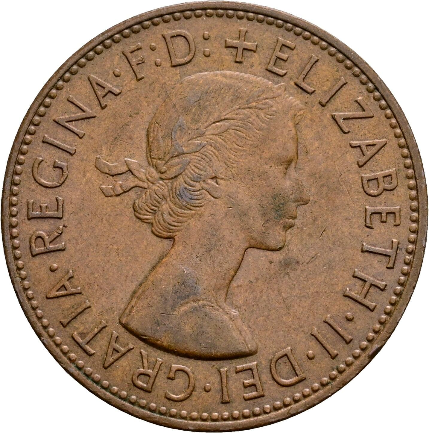 1 Penny Elisabeth II. 1952-2022 1967 – Vorderseite