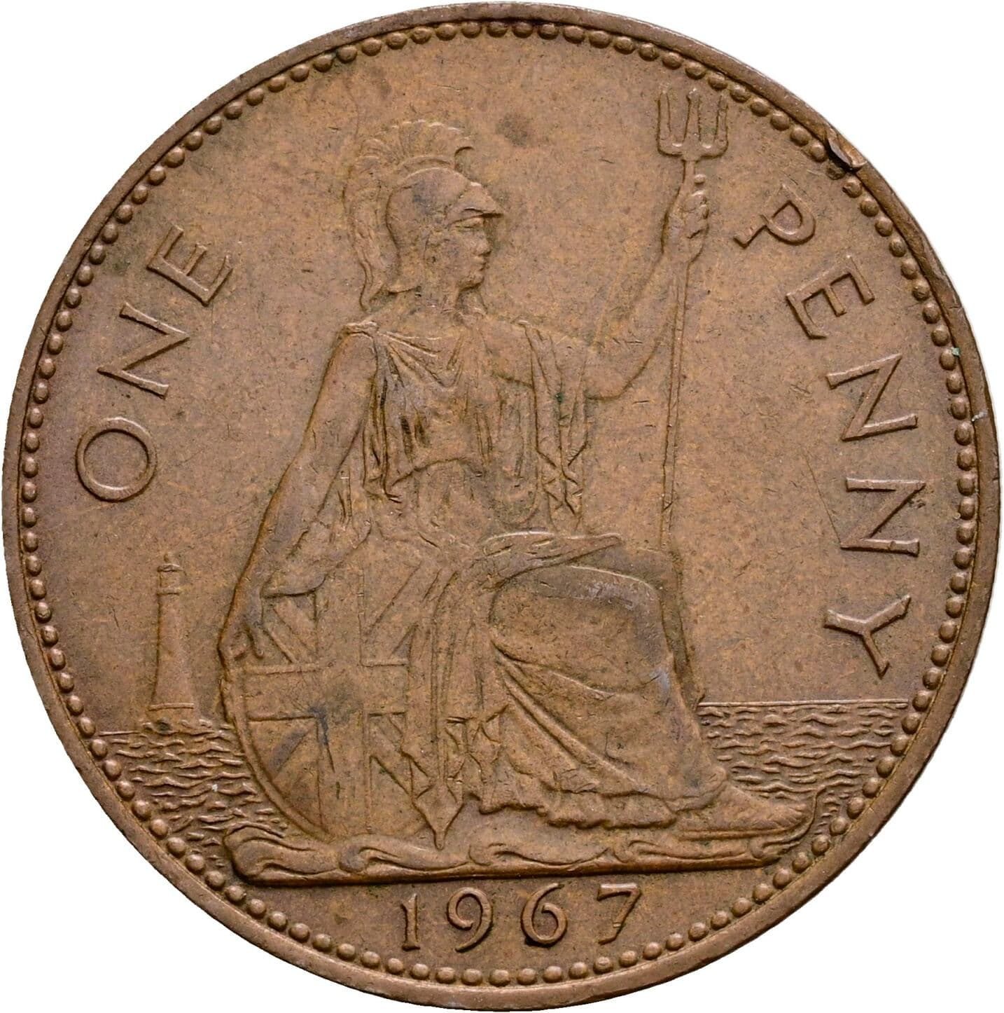 1 Penny Elisabeth II. 1952-2022 1967 – Rückseite