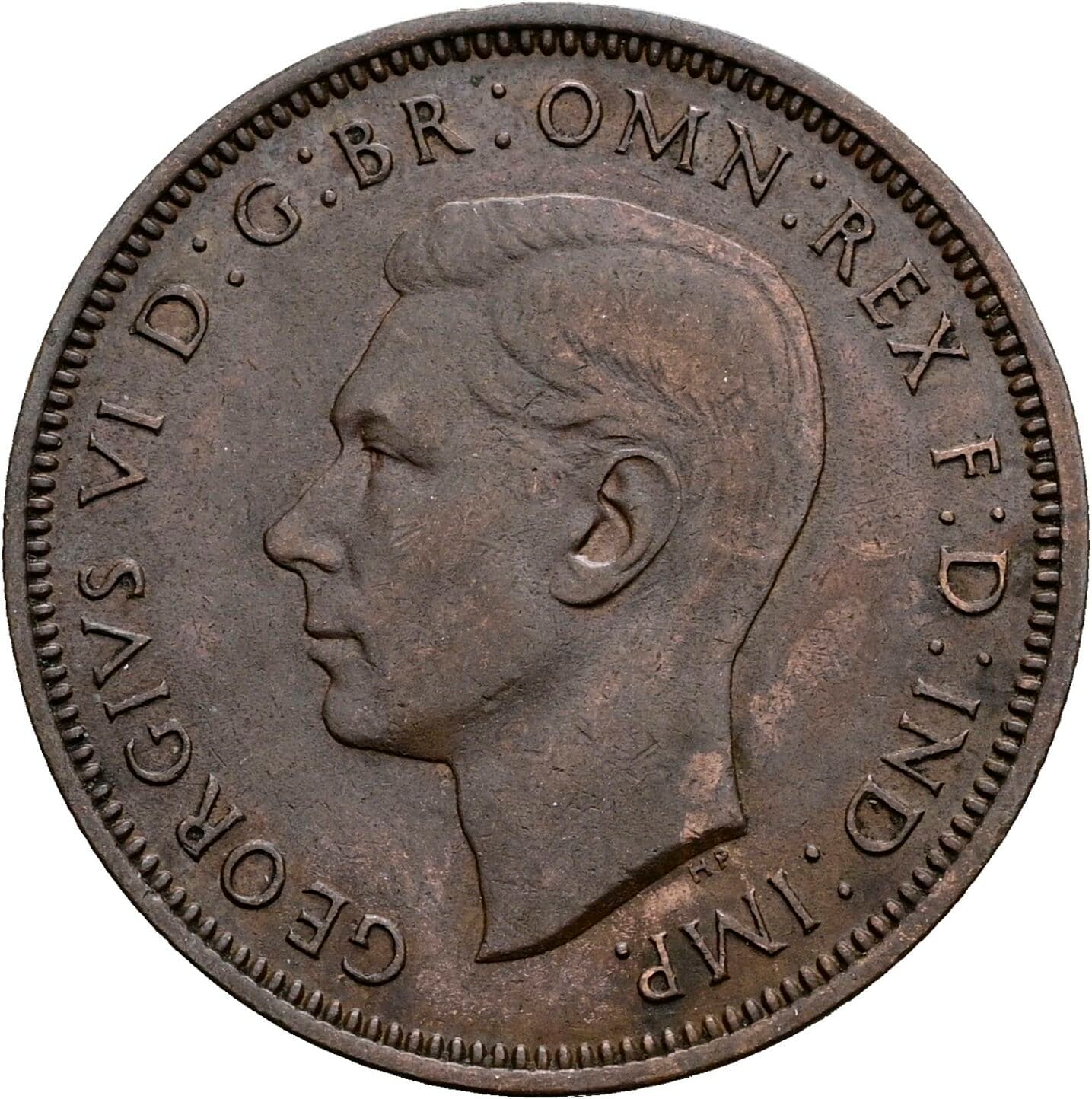 Half Penny Georg VI. (1936-1952) 1940 – Vorderseite