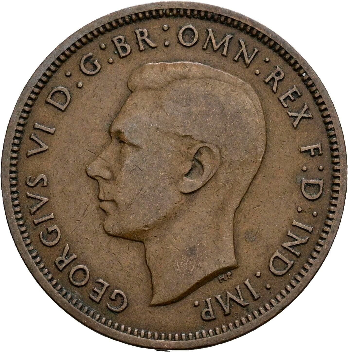 Half Penny Georg VI. (1936-1952) 1938 – Vorderseite