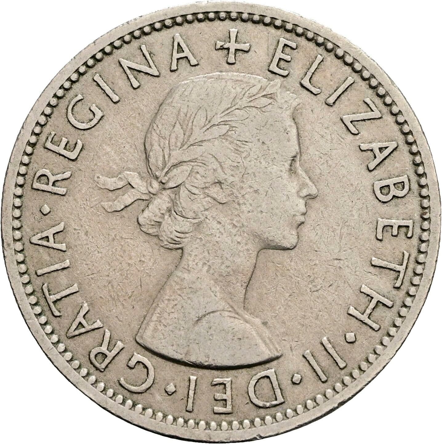 Two Shillings Elisabeth II. 1952-2022 1955 – Vorderseite