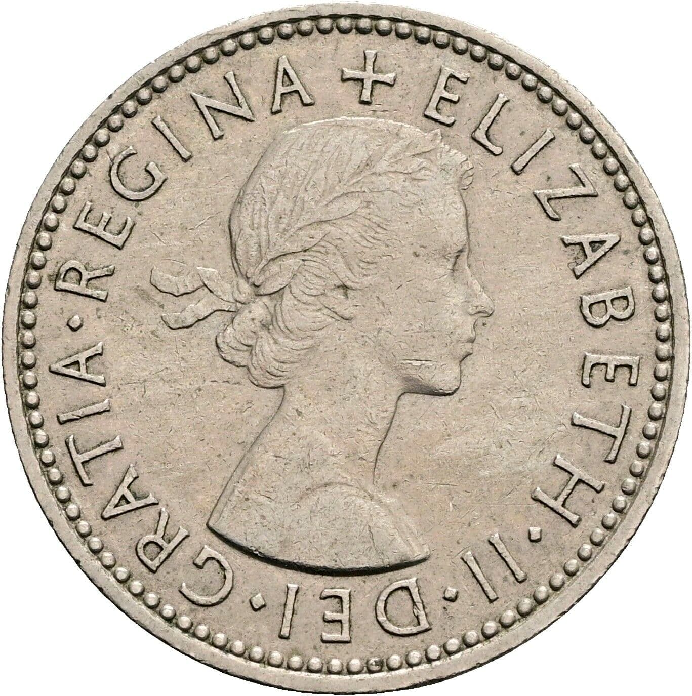 One Shilling Elisabeth II. 1952-2022 1962 – Vorderseite