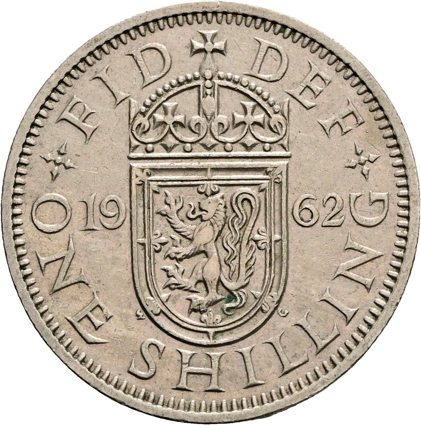 One Shilling Elisabeth II. 1952-2022 1962 – Rückseite