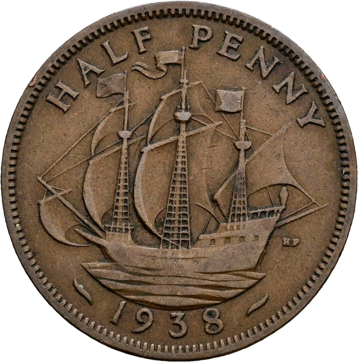 Half Penny Georg VI. (1936-1952) 1938 – Rückseite