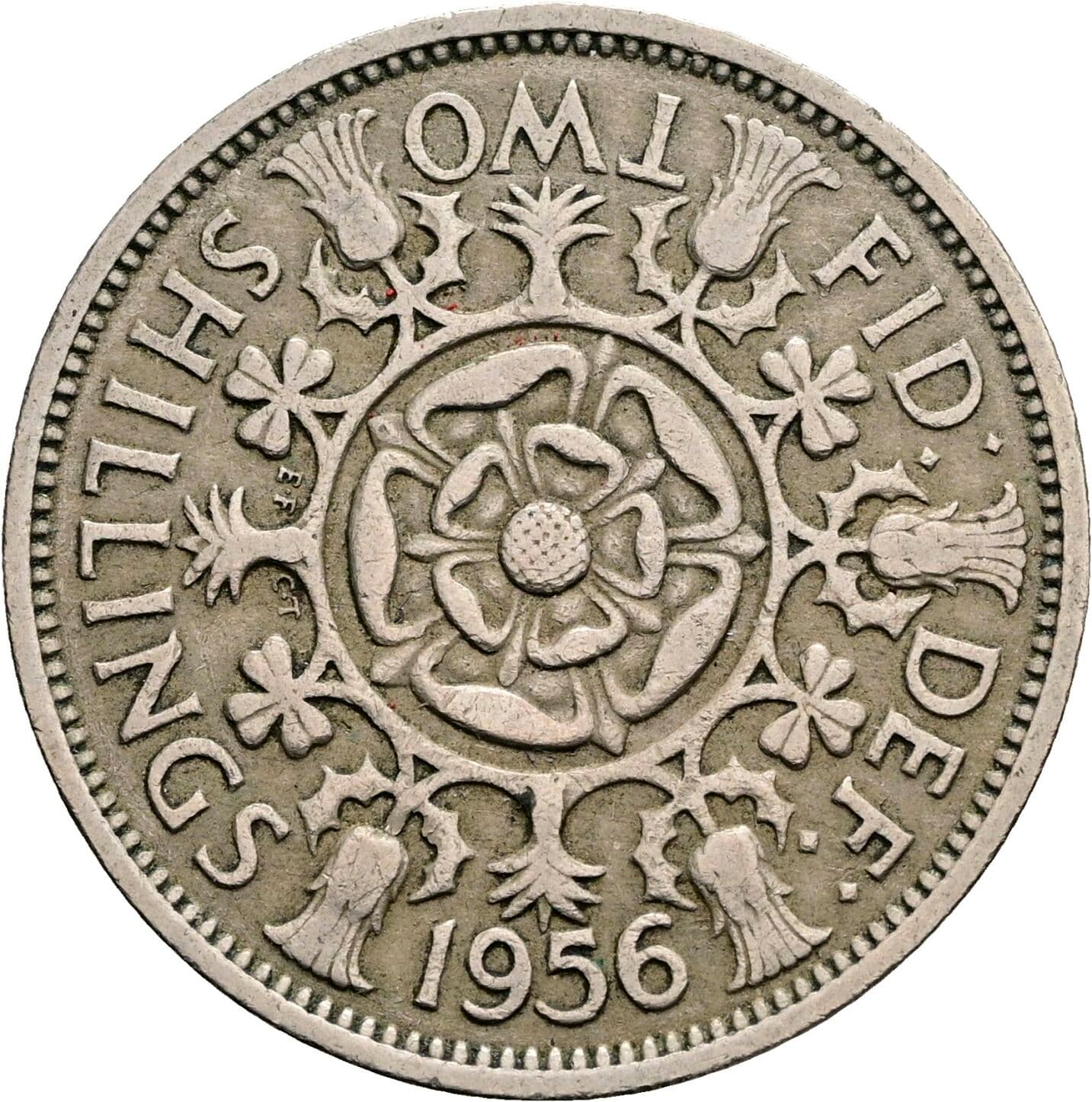 Two Shillings Elisabeth II. 1952-2022 1956 – Rückseite