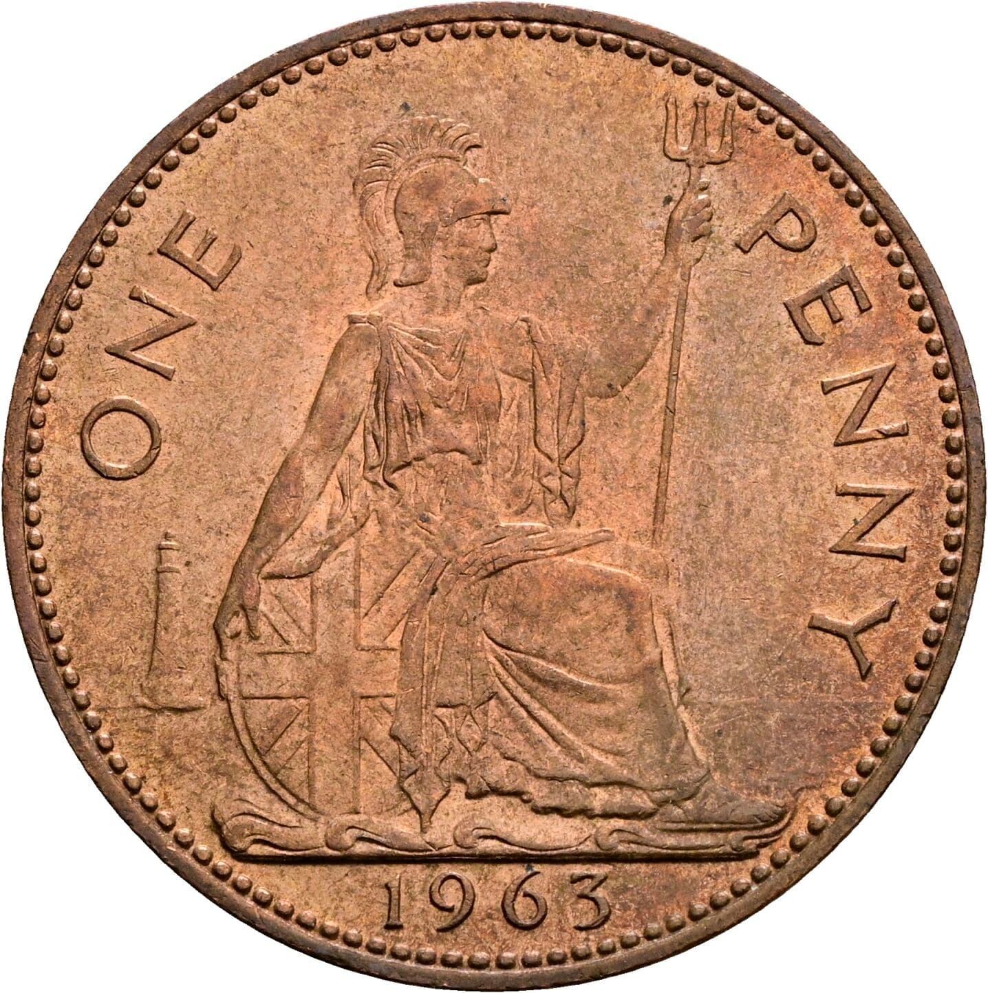 One Penny Elisabeth II. 1952-2022 1963 – Rückseite