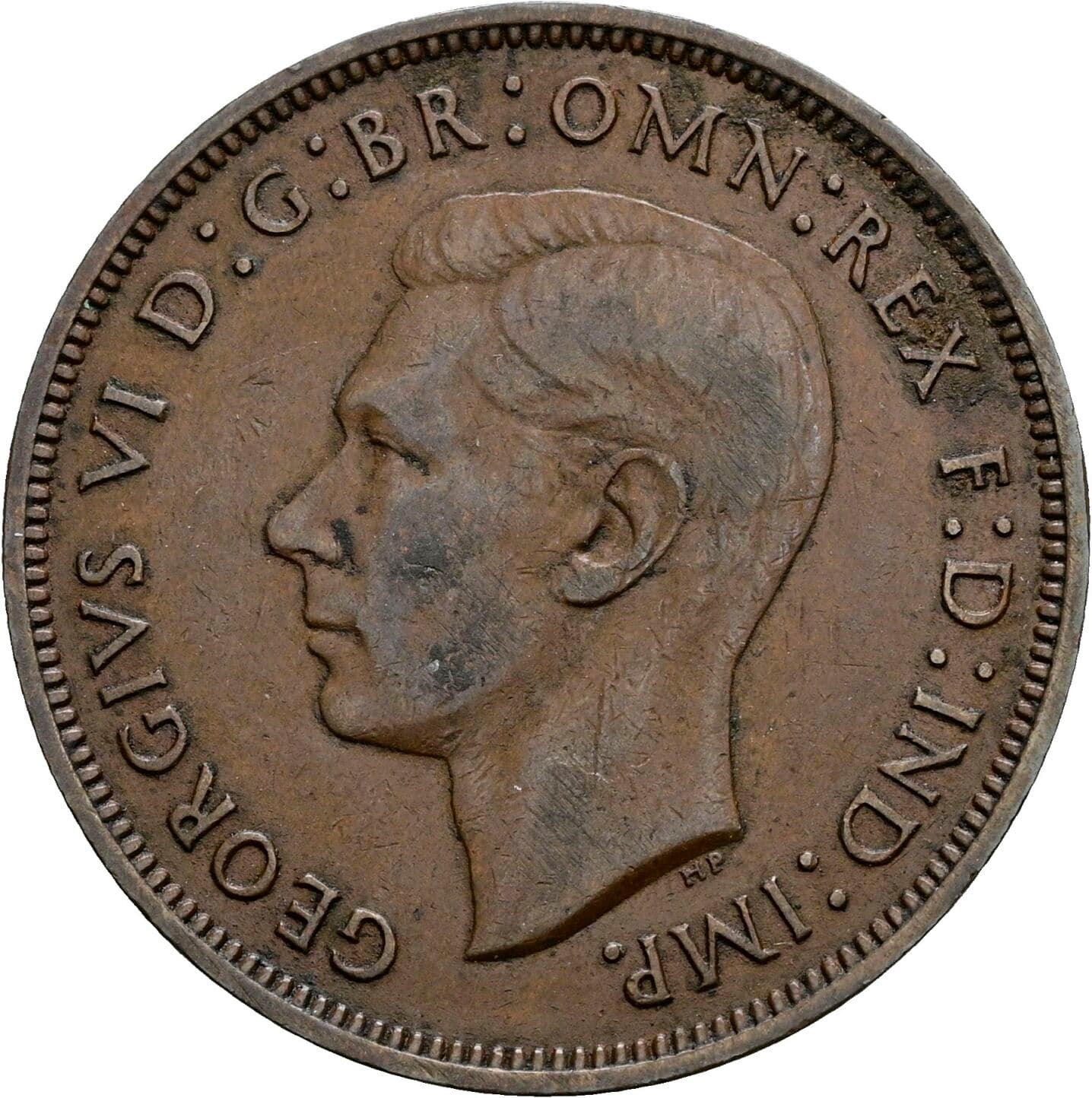 One Penny Georg VI. (1936-1952) 1939 – Vorderseite