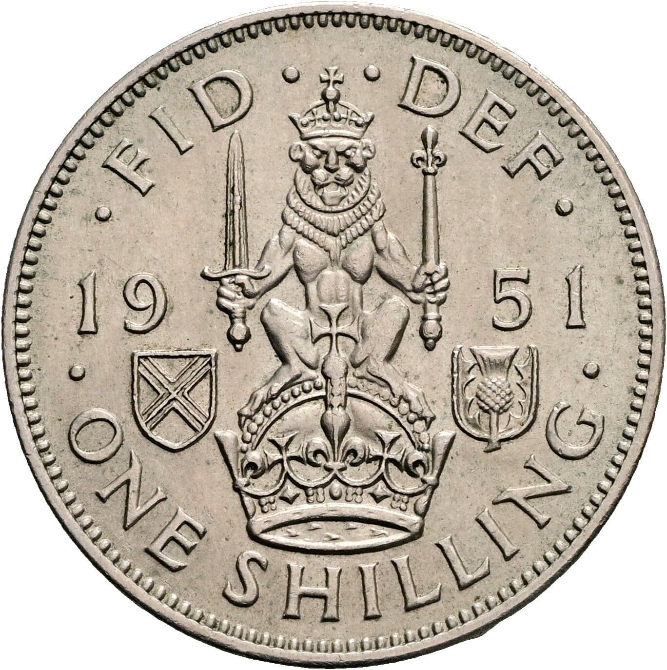 One Shilling Georg VI. (1936-1952) 1951 – Rückseite