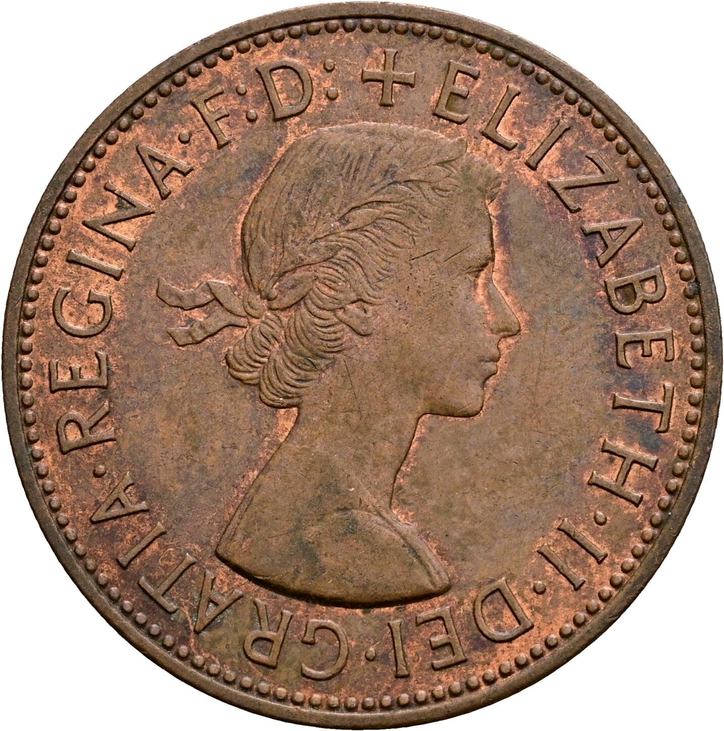 One Penny Elisabeth II. 1952-2022 1966 – Vorderseite