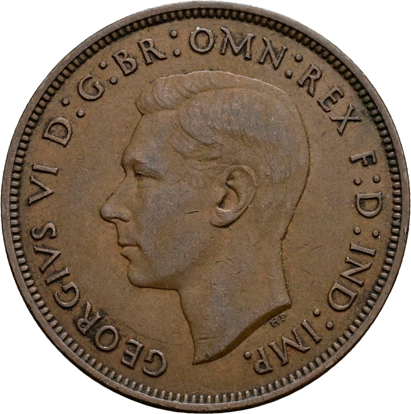 One Penny Georg VI. (1936-1952) 1939 – Vorderseite