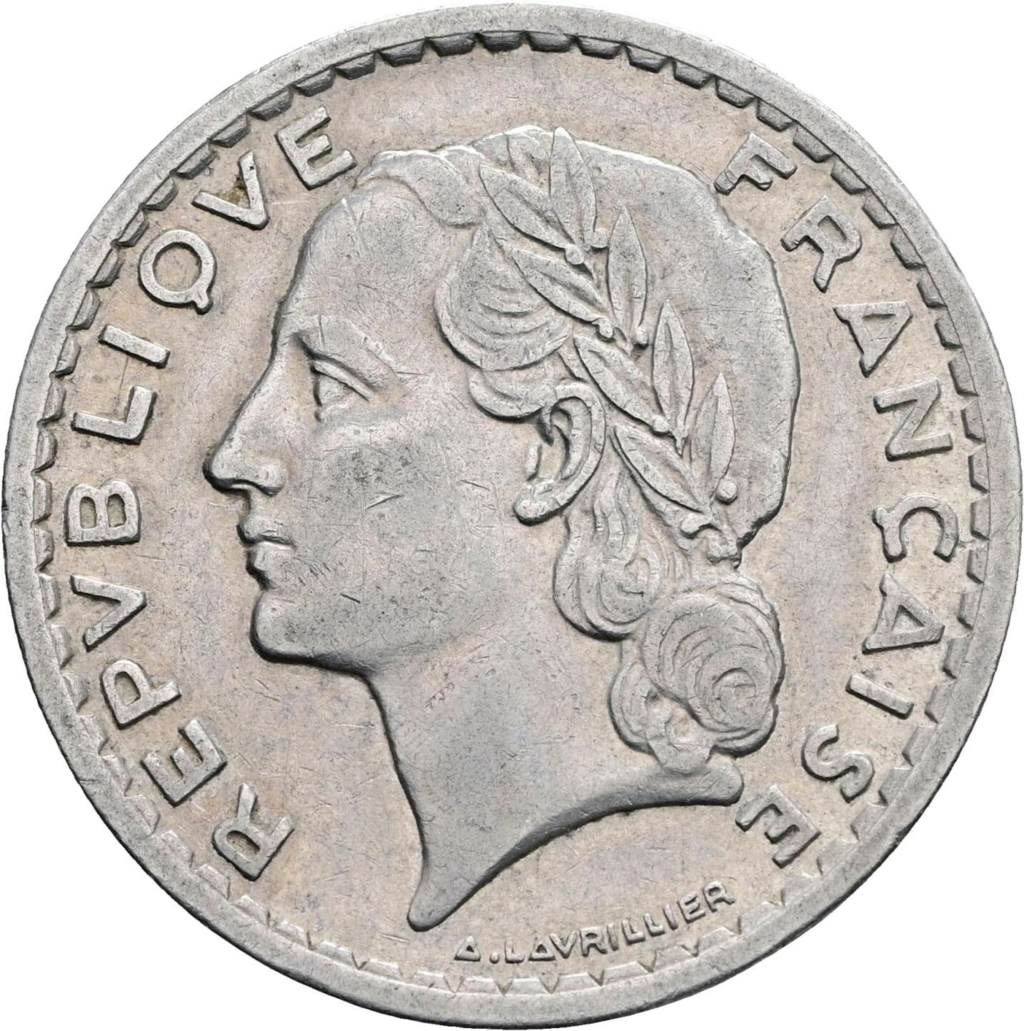 5 Francs 1947 – Rückseite