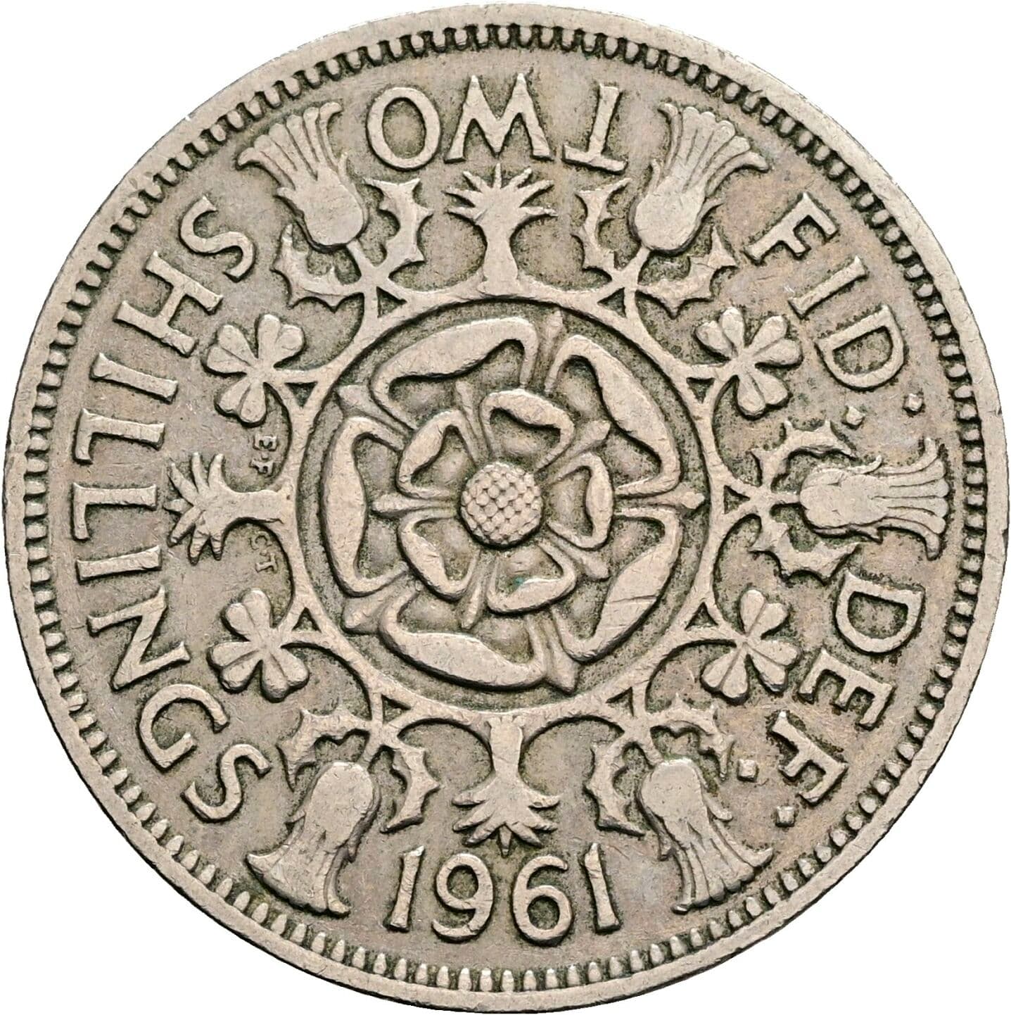 2 Shillings Elisabeth II. 1952-2022 1961 – Rückseite