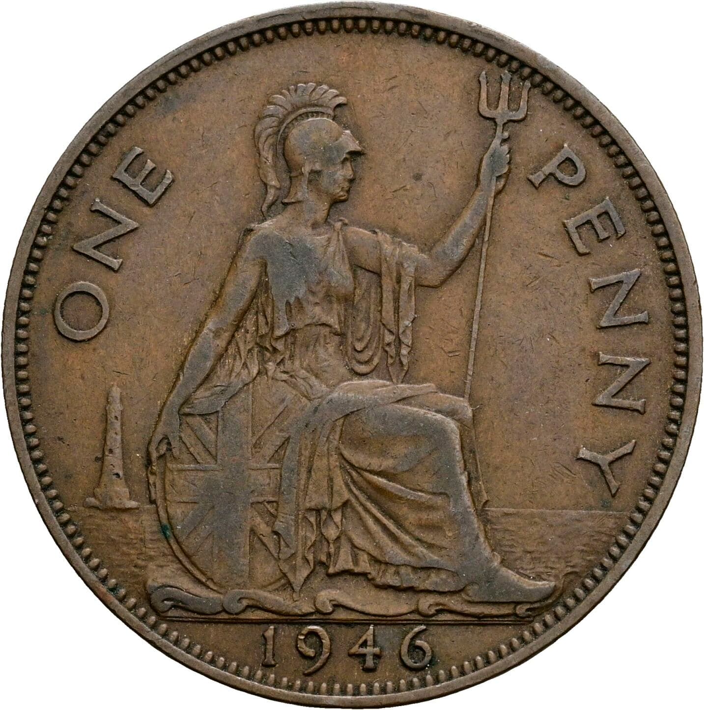 One Penny Georg VI. (1936-1952) 1946 – Rückseite