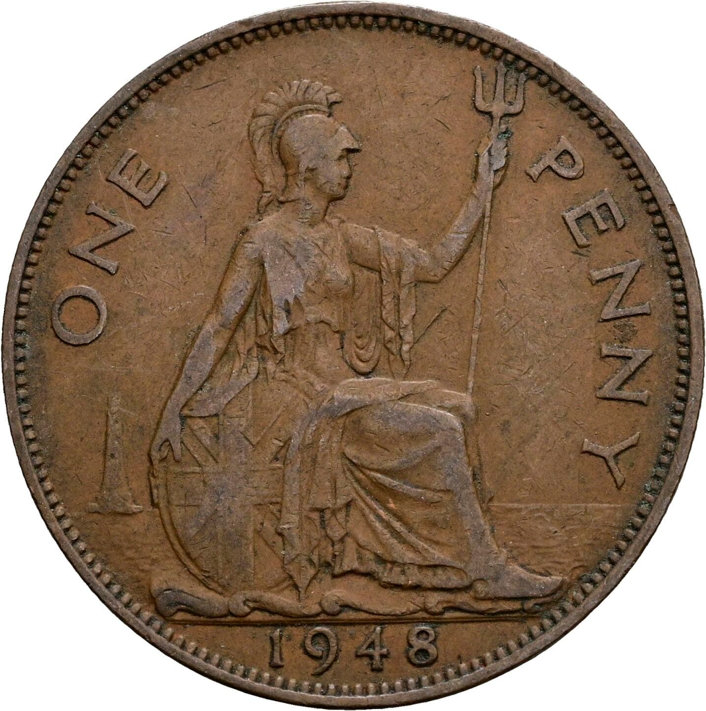 One Penny Georg VI. (1936-1952) 1948 – Rückseite