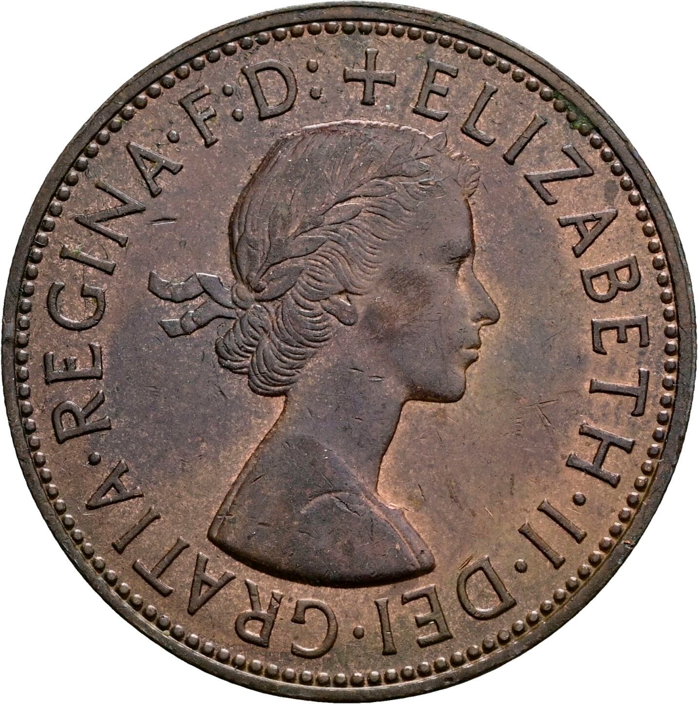 One Penny Elisabeth II. 1952-2022 1966 – Vorderseite