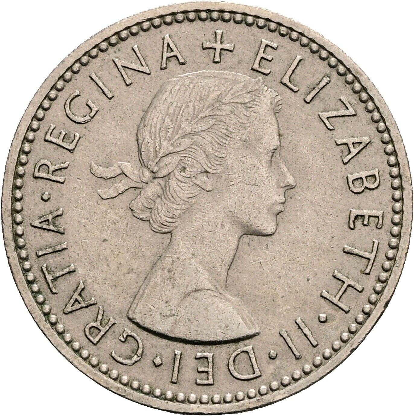 One Shilling Elisabeth II. 1952-2022 1956 – Vorderseite