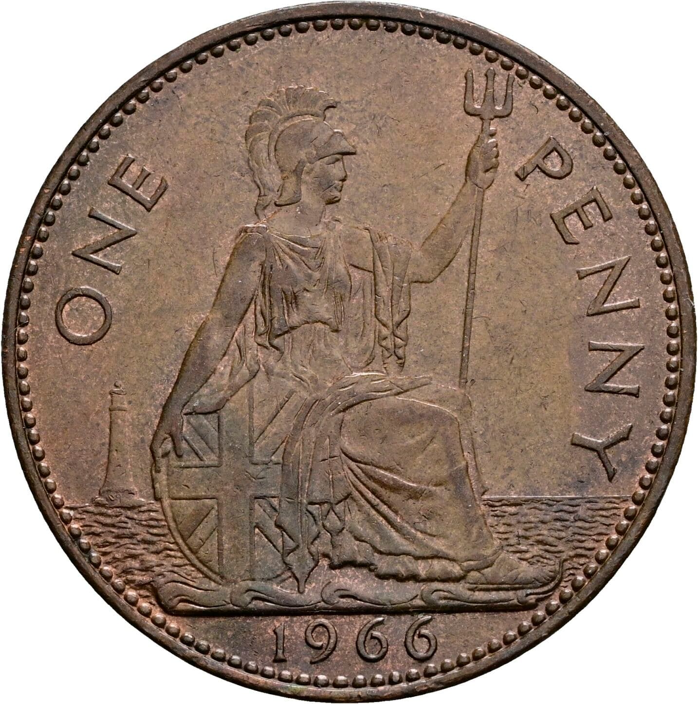 One Penny Elisabeth II. 1952-2022 1966 – Rückseite