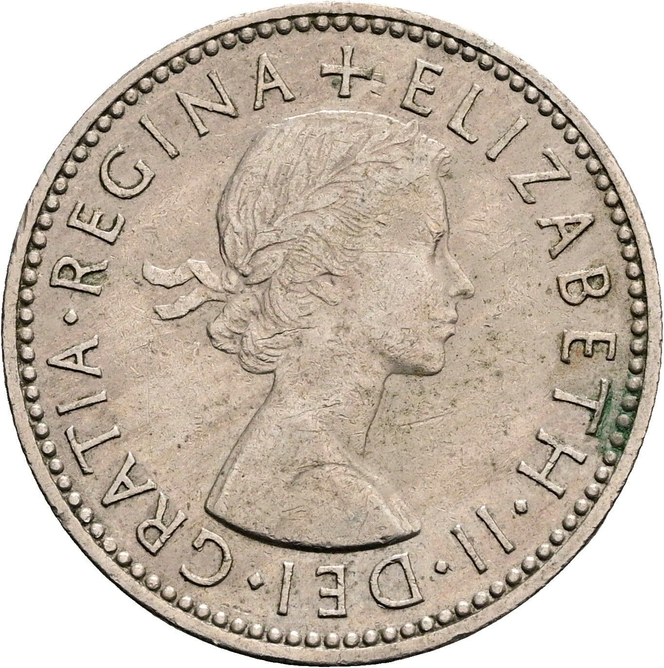 One Shilling Elisabeth II. 1952-2022 1959 – Vorderseite