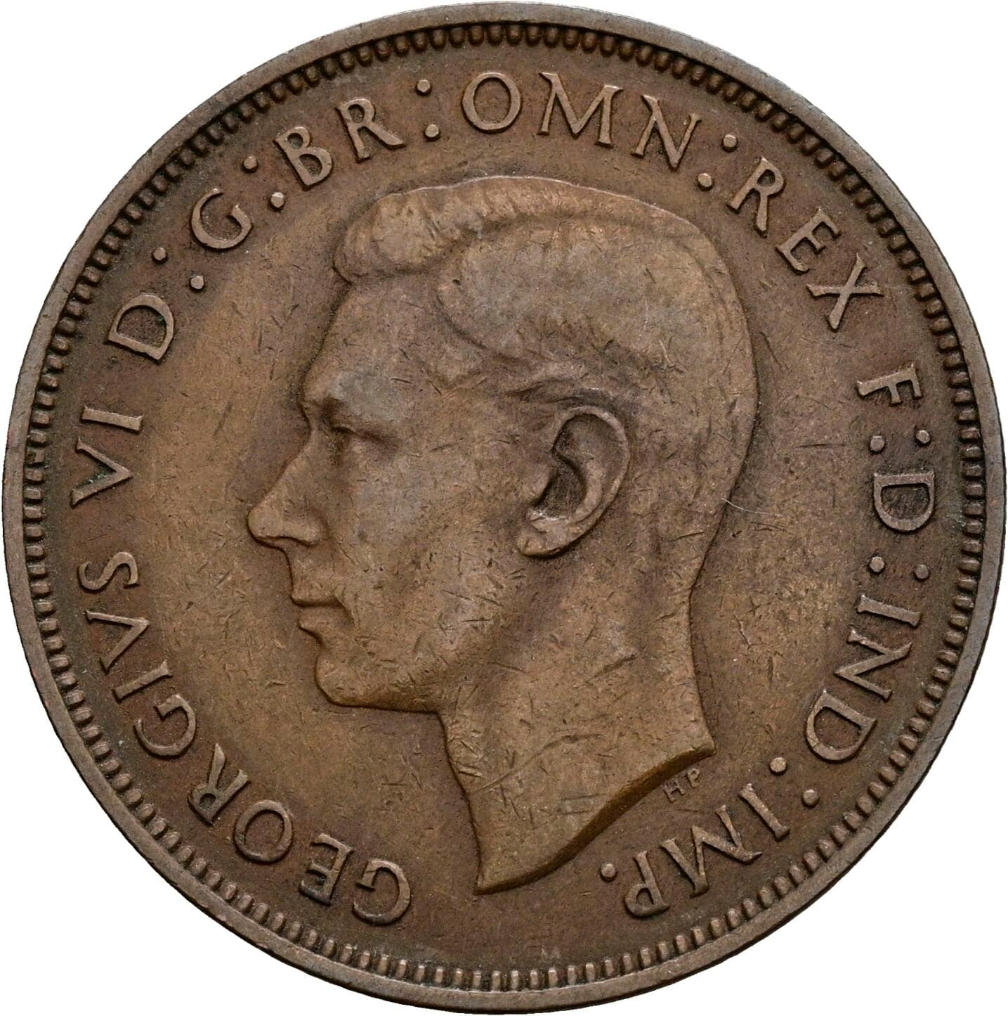 One Penny Georg VI. (1936-1952) 1948 – Vorderseite