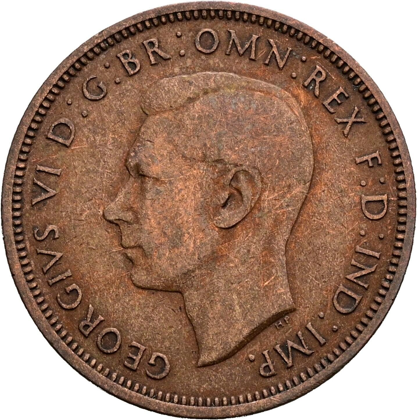 Half Penny Georg VI. (1936-1952) 1940 – Vorderseite