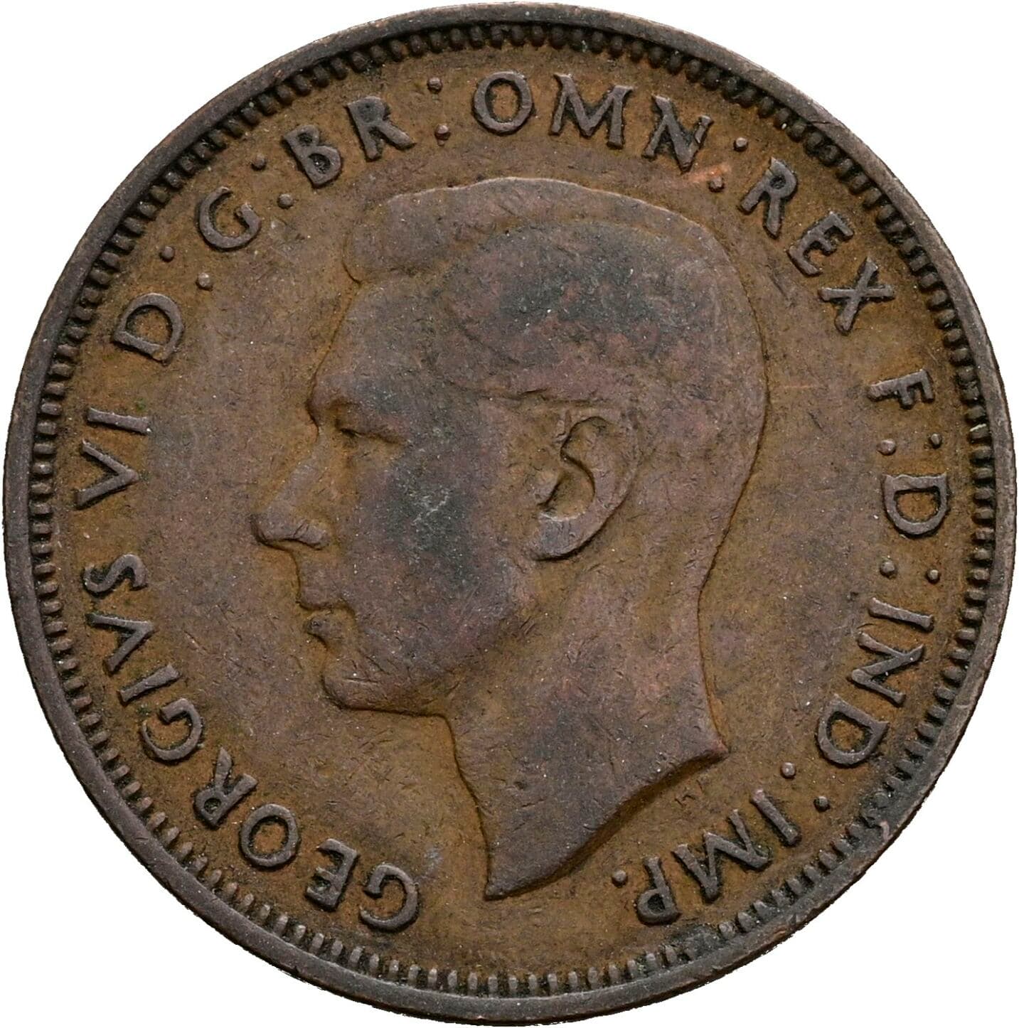 Half Penny Georg VI. (1936-1952) 1945 – Vorderseite