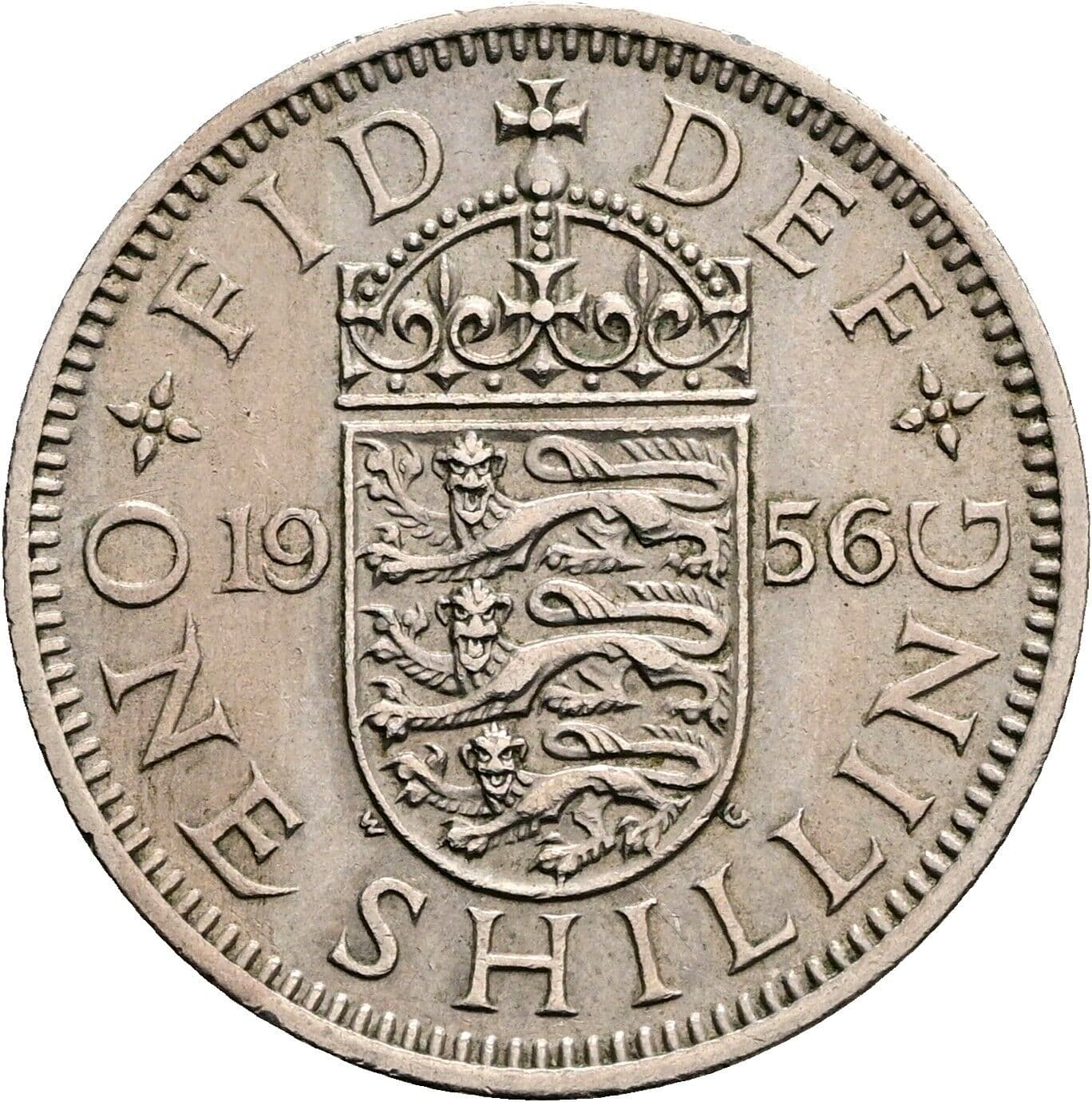 One Shilling Elisabeth II. 1952-2022 1956 – Rückseite
