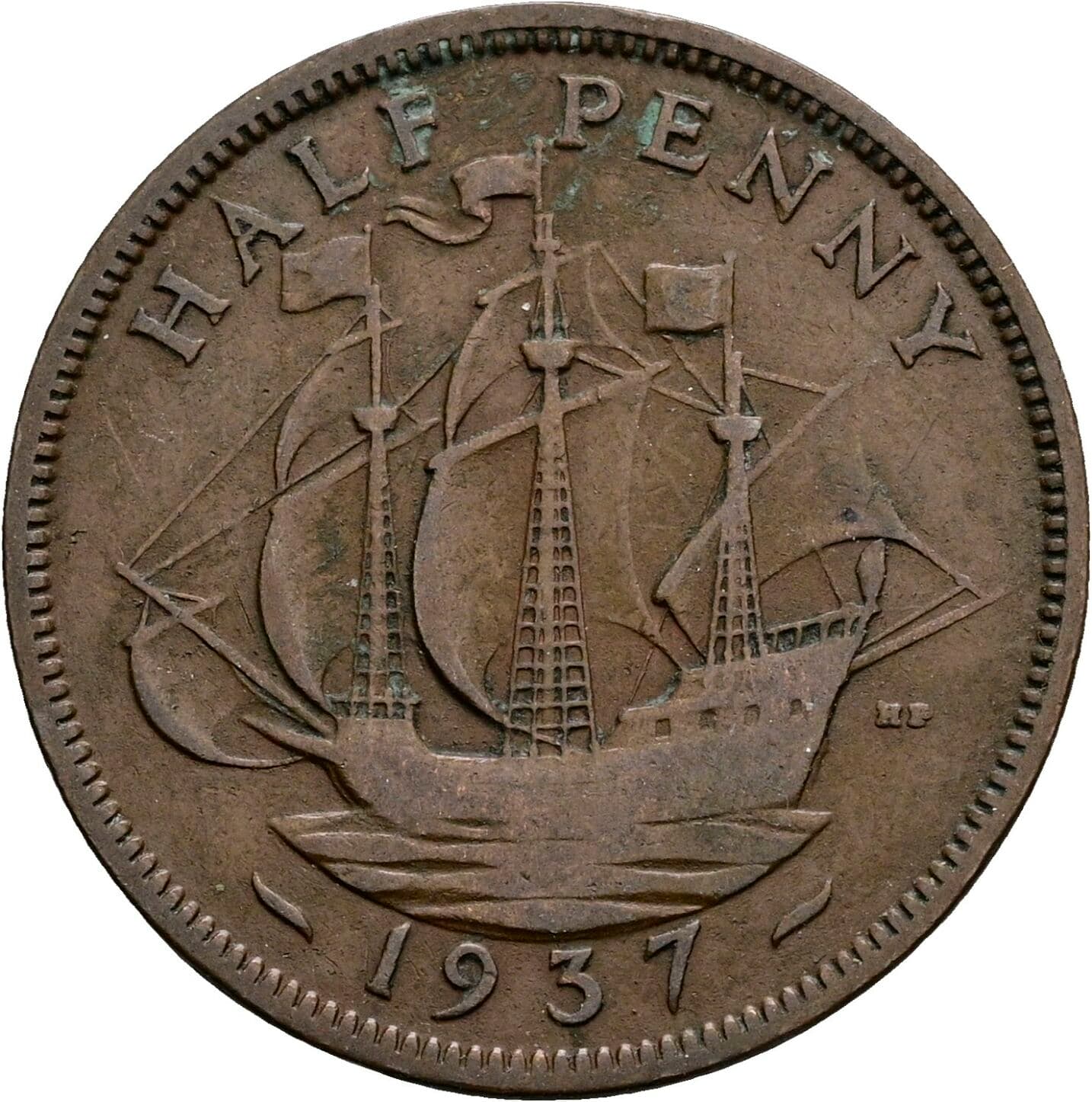 Half Penny Georg VI. (1936-1952) 1937 – Rückseite