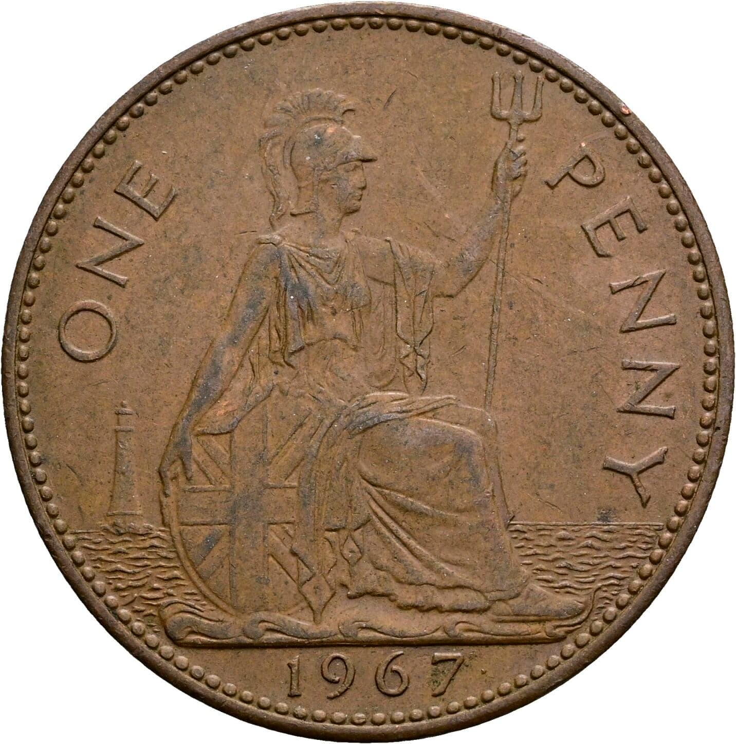 One Penny Elisabeth II. 1952-2022 1967 – Rückseite