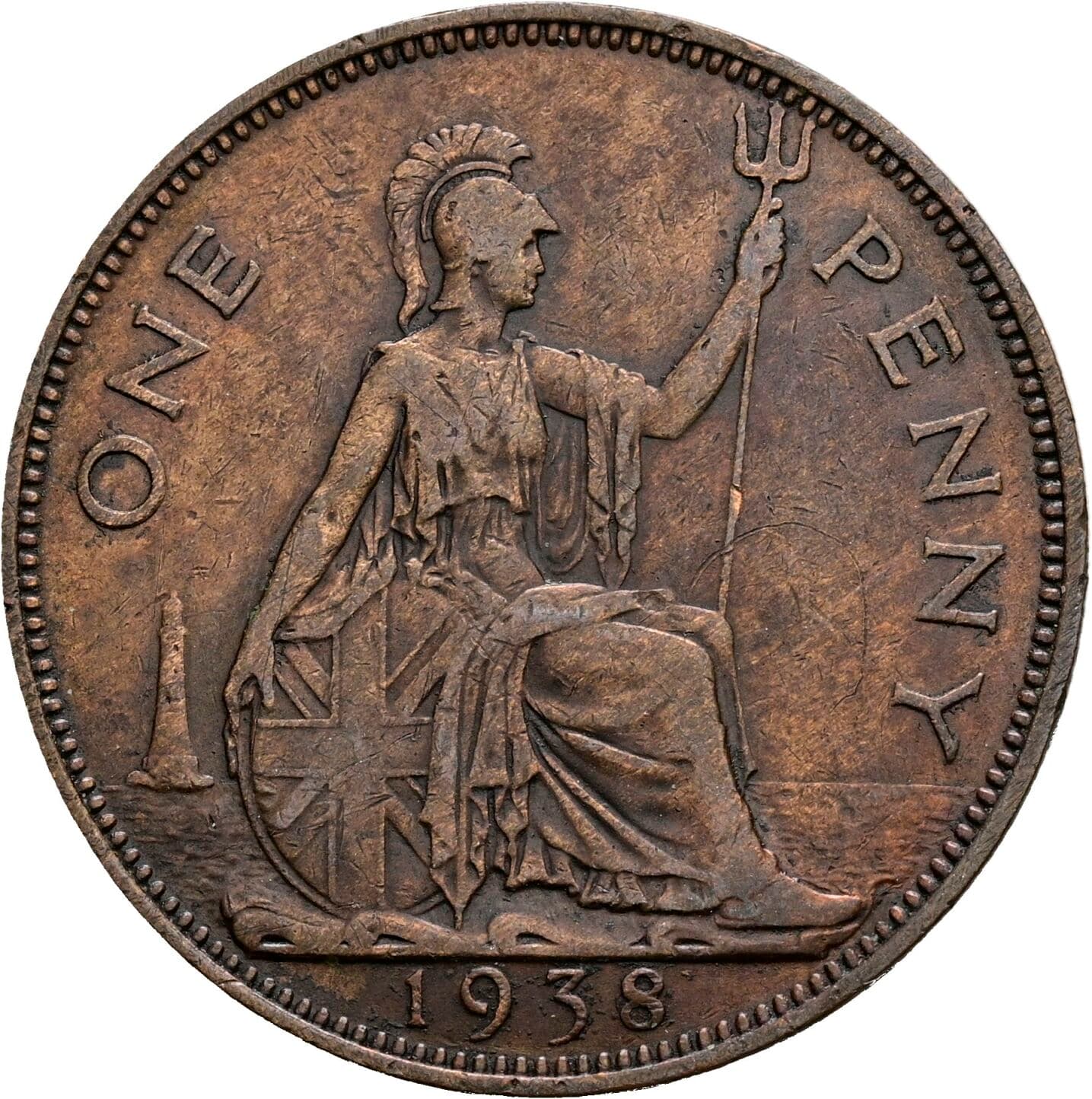 One Penny Georg VI. (1936-1952) 1938 – Rückseite