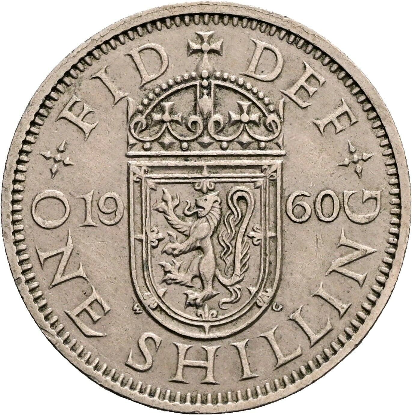 One Shilling Elisabeth II. 1952-2022 1960 – Rückseite