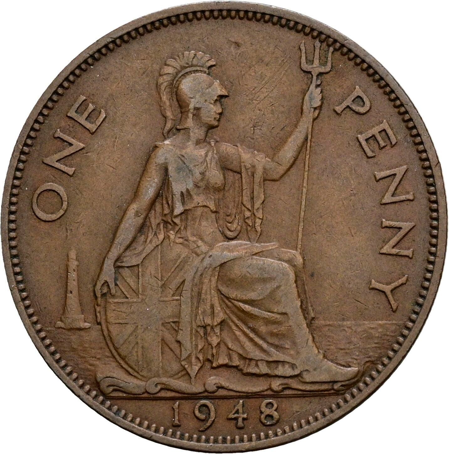One Penny Georg VI. (1936-1952) 1948 – Rückseite