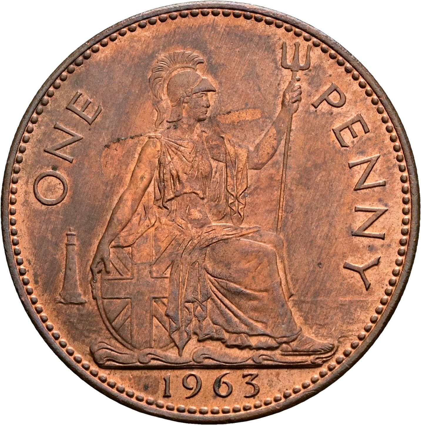 One Penny Elisabeth II. 1952-2022 1963 – Rückseite